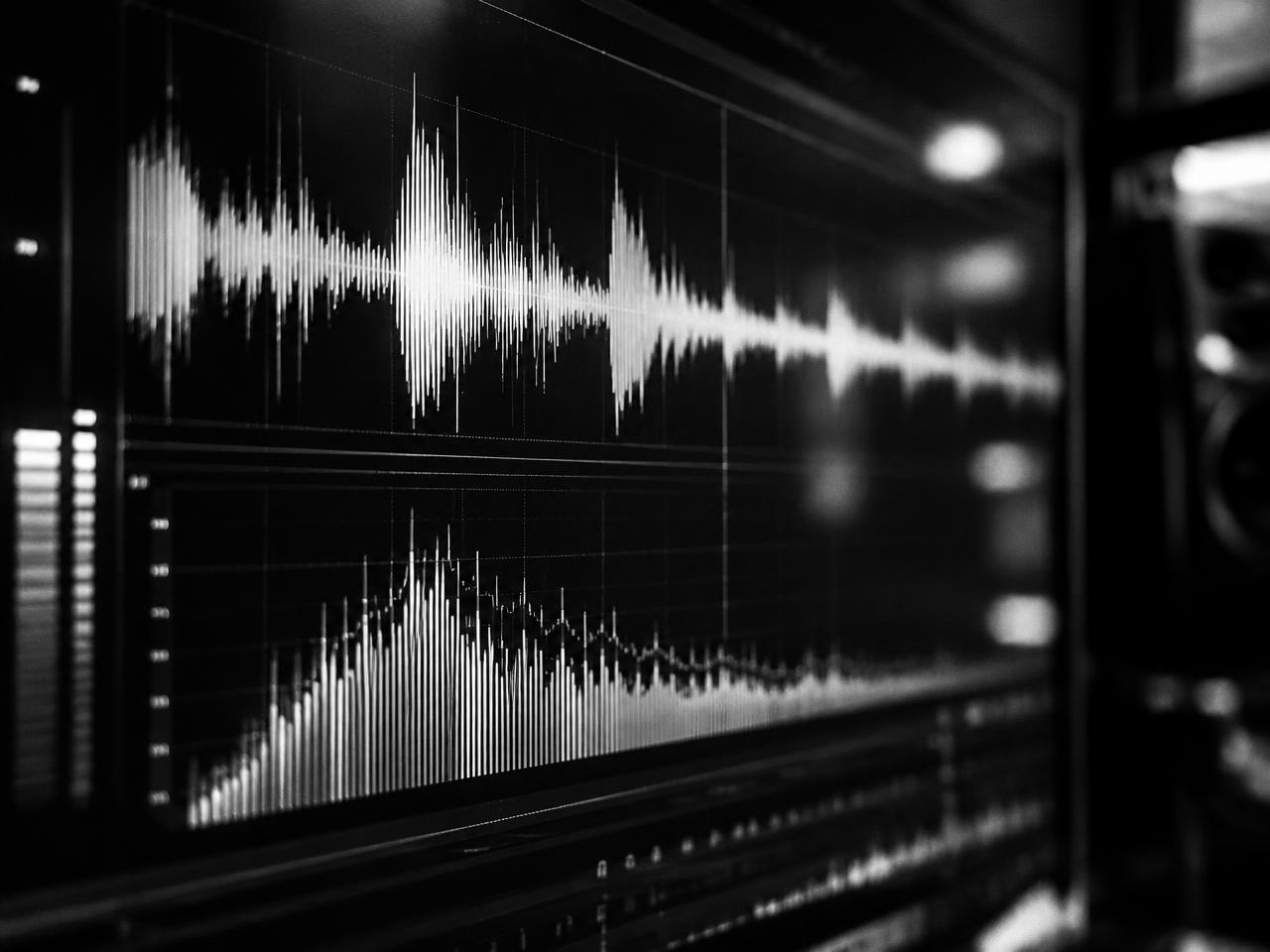 Onda de audio en un monitor de estudio